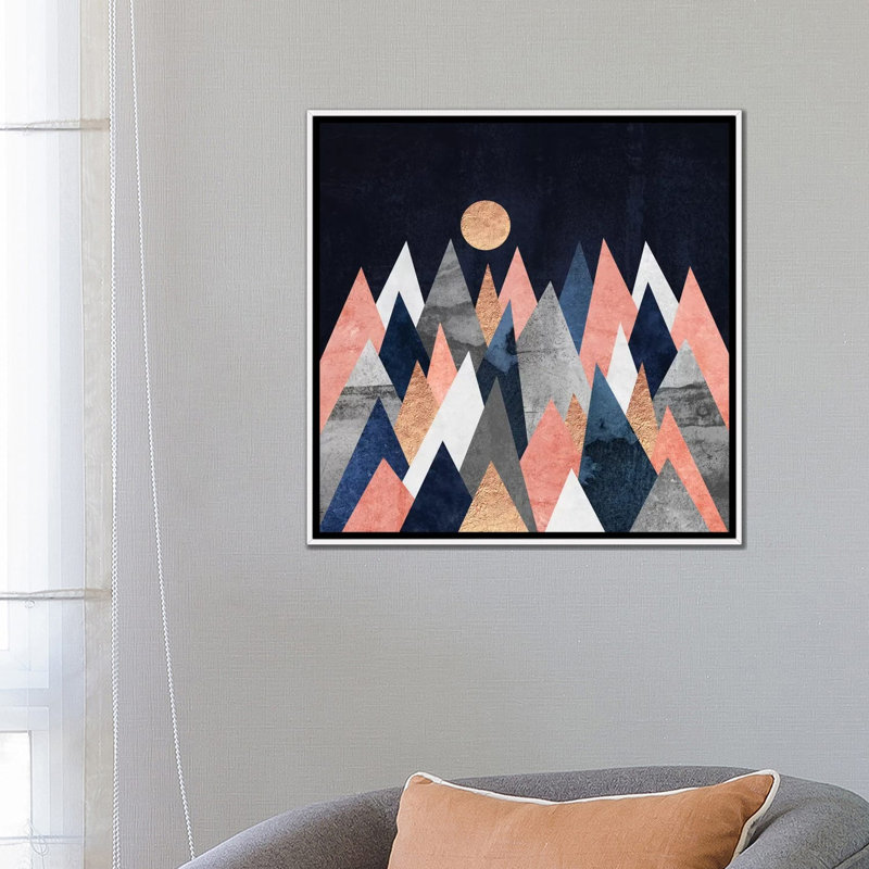 « Gold Moon » par Elisabeth Fredriksson-impression d’art graphique, H 26 po x l 26 po x P 1,5 po, Toile blanche encadrée