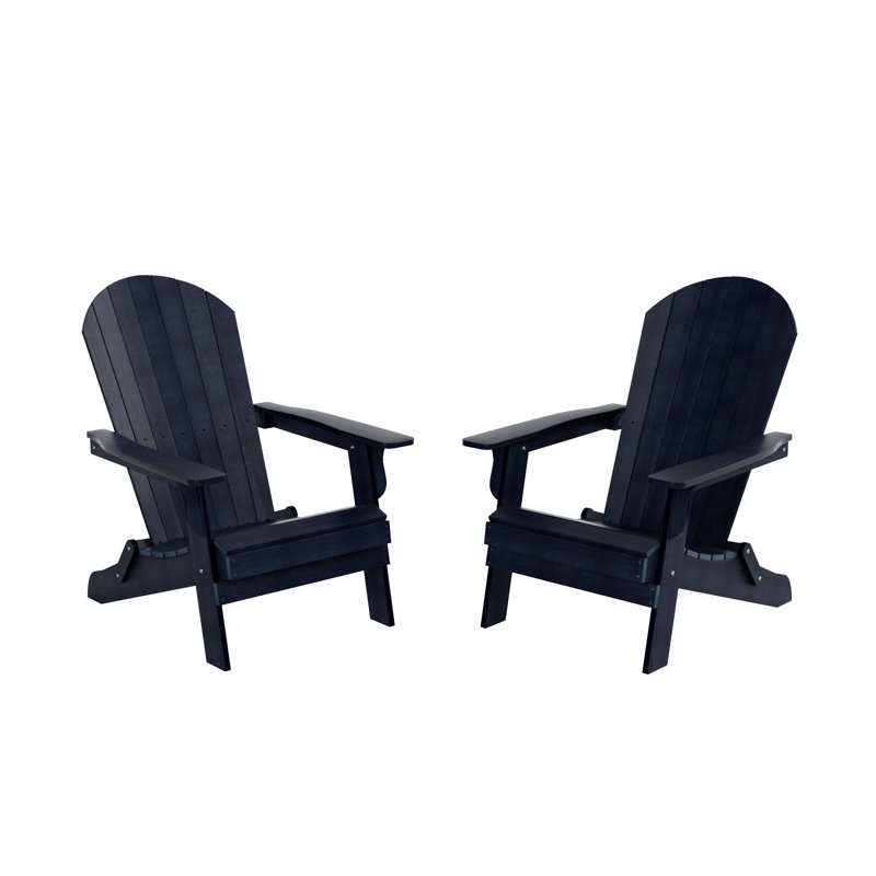 Chaise Adirondack pliante en plastique Arrlo, Marine