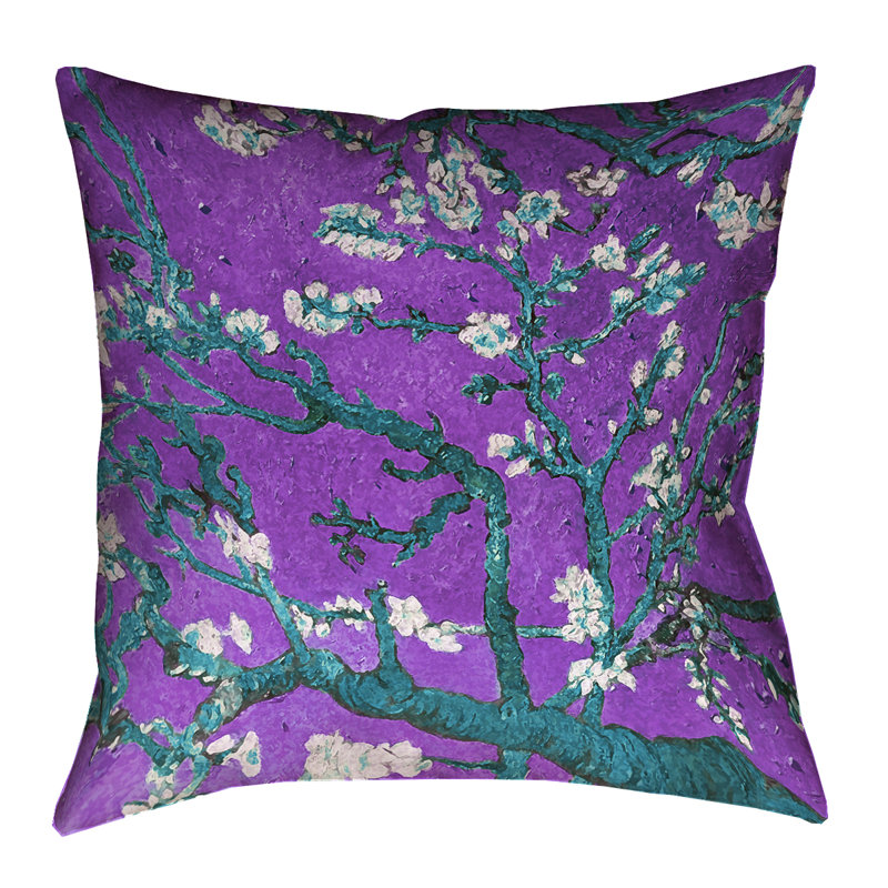 Housse de coussin Vincent Van Gogh, 18 po x 18 po, Mauve / Bleu