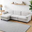 Canapé modulaire modulaire avec repose-pieds, canapé revêtu de chenille en L avec ressorts ensachés, canapé 3 places pour le salon, housses amovibles lavables et conception à combinaison libre-1925349291