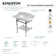 Kingston Brass Pemberton 36-Inch Carrara Marble Console Sink with Brass Legs and Shelf (8-Inch, 3-Hole)