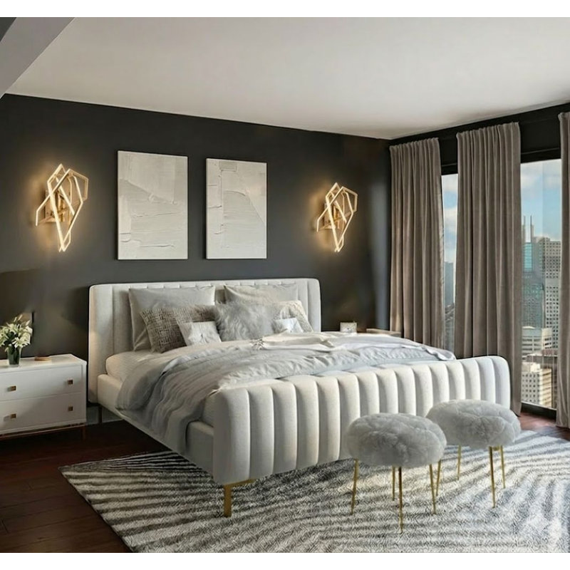 Applique murale à cadre géométrique moderne à DEL 15 lumières Modern, H 25,2 po x l 19,7 po x P 13,8 po, Doré