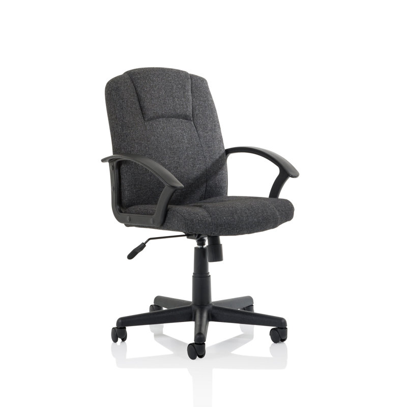 Inbox Zero Nilde Vinyl Executive Chair, Charcoal