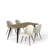 Shivani 5-Piece Dining Set - 63” Wood Table with Modern Wavy-Edge Design for Kitchen Dining Room-105491102-105491105