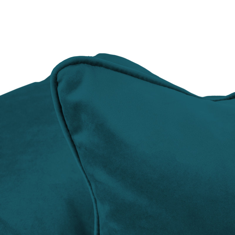 Rectangle Lumbar Microfiber Pillow with Piping, 2-pack, Peacock, Rectangular 16"H x 24"W