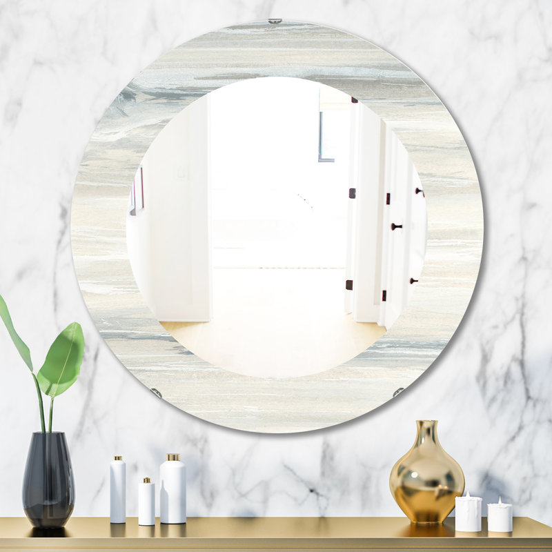 Watercolor Colorfields I - Miroir moderne imprimé - Miroir mural ovale ou rond, H 31,5 po x l po