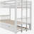 Twin over Pull-out Bunk Bed with Trundle, White-129460392