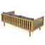 Lit de jour 3 places avec accoudoirs d'extérieur, coussin gris foncé, base en bois, assise et dossier à lattes, housse de coussin d'eau, 31,62 po, assemblage requis, surface, profondeur de produit 68,23 po,