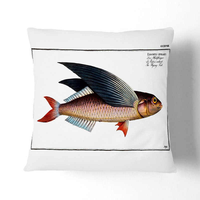 A Flying-Fish Square Throw Cushion, 40 x 40 cm