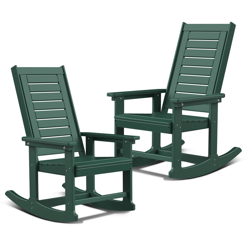 Chaise berçante d'extérieur en PEHD, Vert