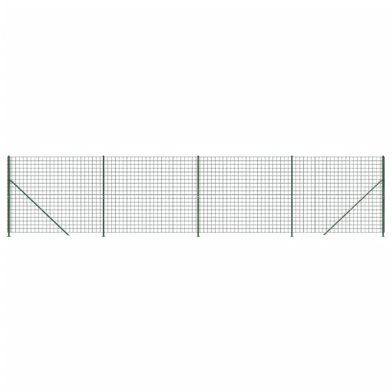 Audreena Metal Wire/Mesh Fence, 7, 140cm H x 1000cm W x 10cm D, Green