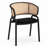 Mid-Century Modern Velvet Dining Chair with Cane Rattan Back, Luxury Boho Accent Chair with Stainless Steel Legs for Kitchen & Bistro-1404574334-1365189869