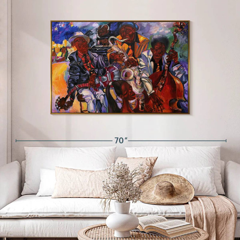 Jazz Band artistes, 46 po x 31 po, Cadre flottant doré