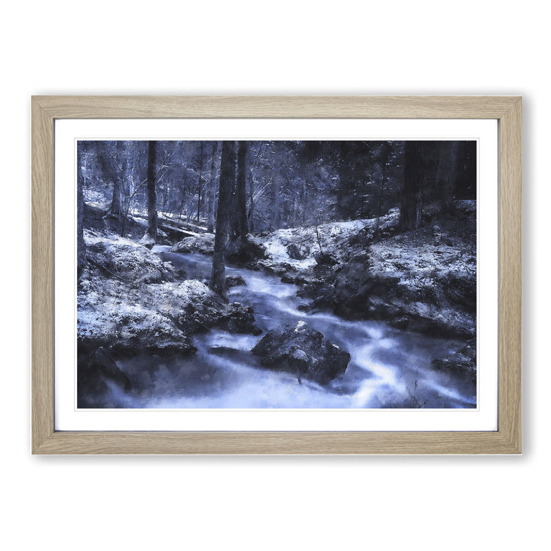 Forest Stream Vol.1 - Framed Print, 27cm H x 36cm W x 2cm D, Oak Framed
