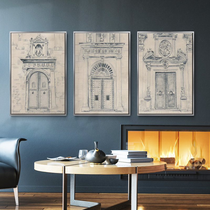 Portes de Valence I 3 pièces, H 36 po x l 72 po, Argent