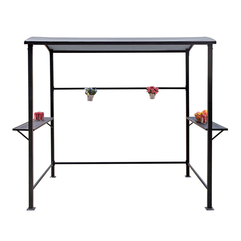 8Ft. W x 5 Ft. D Steel Grill Gazebo, Gray