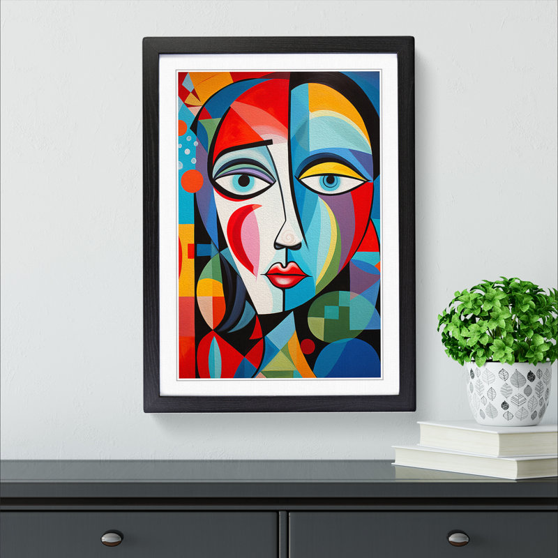 Pablo Picasso Colour Field - Single Picture Frame Print on Wood, Black Framed, 46cm H x 34cm W x 2cm D