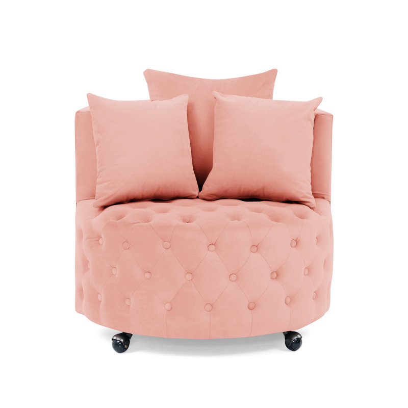 Velvet Upholstered Swivel Chair For Living Room,Accent Chair,living room chair, Pink