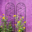 Treillis de jardin en métal antirouille 86,7 po x 19,7 po, pour plantes de raisin, moustiquaire d'extérieur, lierre noir, support de fleurs-1942293082