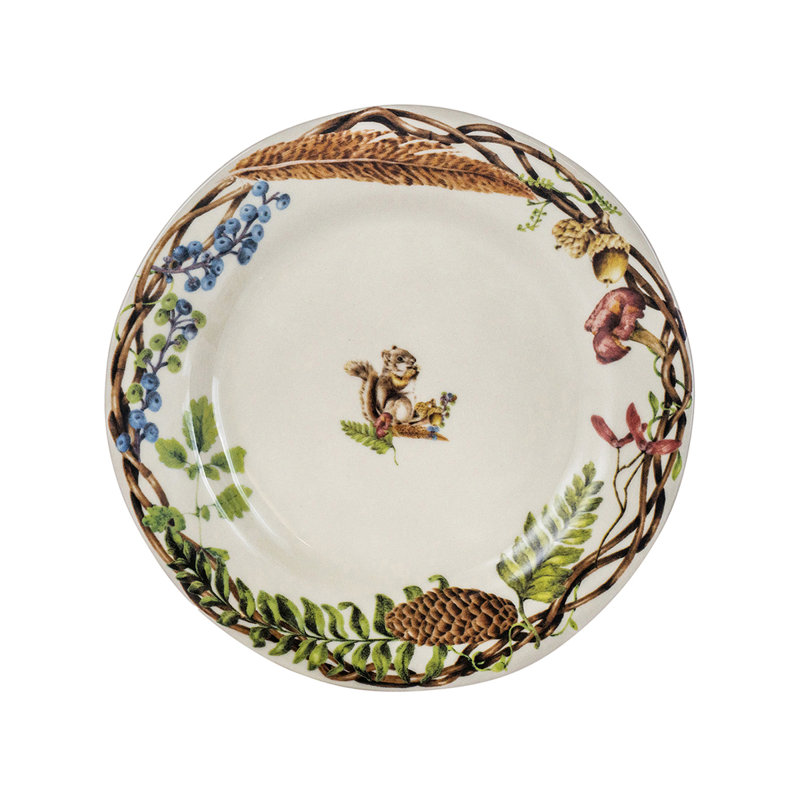 Fall Forest Walk Ceramic Dessert Plates Set of Four