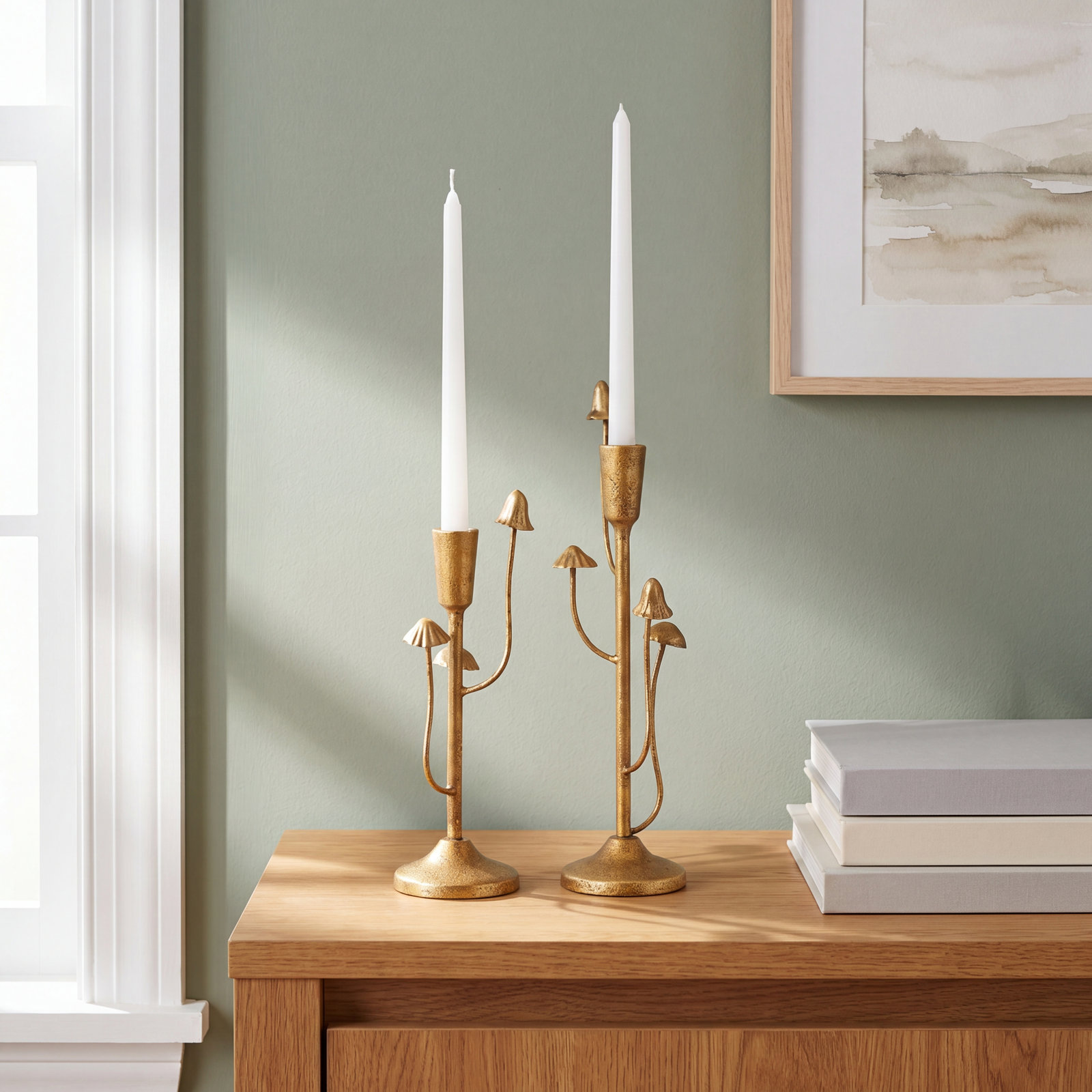 Metal Mushroom Inspired Abstract Decorative Candle Holder