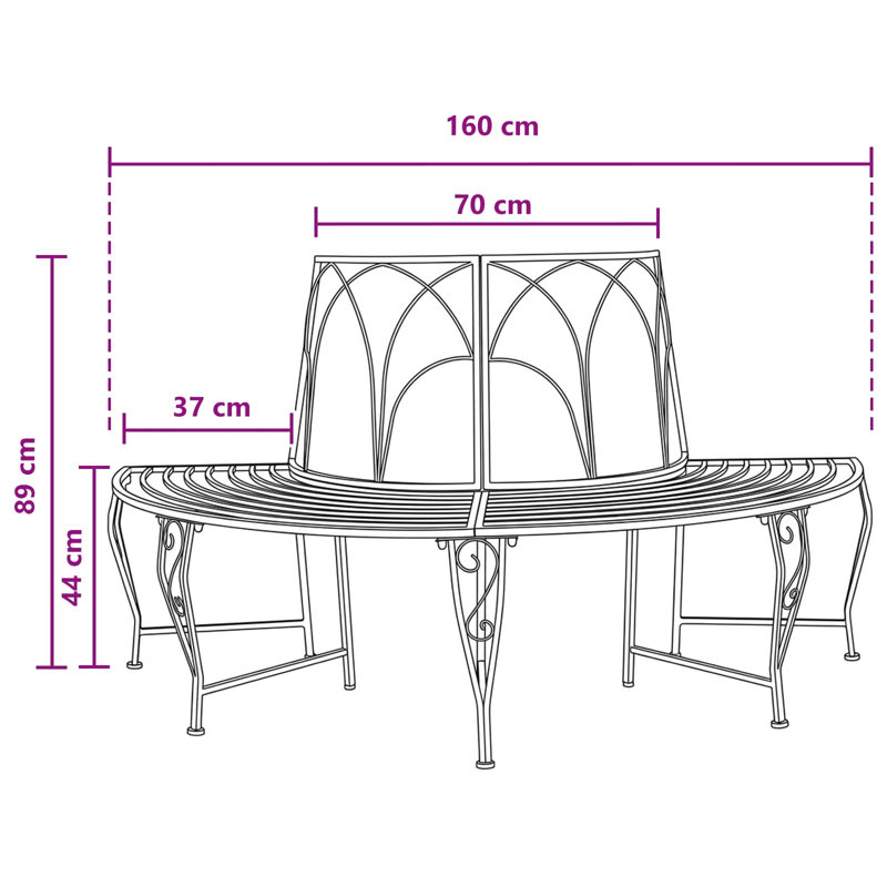 Outdoor Bench, Black