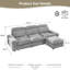 Canapé modulaire en forme de L 114 po avec dossier réglable et repose-pieds avec rangement, canapé-lit compressé rembourré avec accoudoirs de rangement pour le salon-541397964