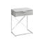 Table d'appoint en stratifié gris pour l'intérieur de la maison - structure en métal, tiroir spacieux, salon / chambre à coucher polyvalent sur le dessus et structure avec tiroir de rangement