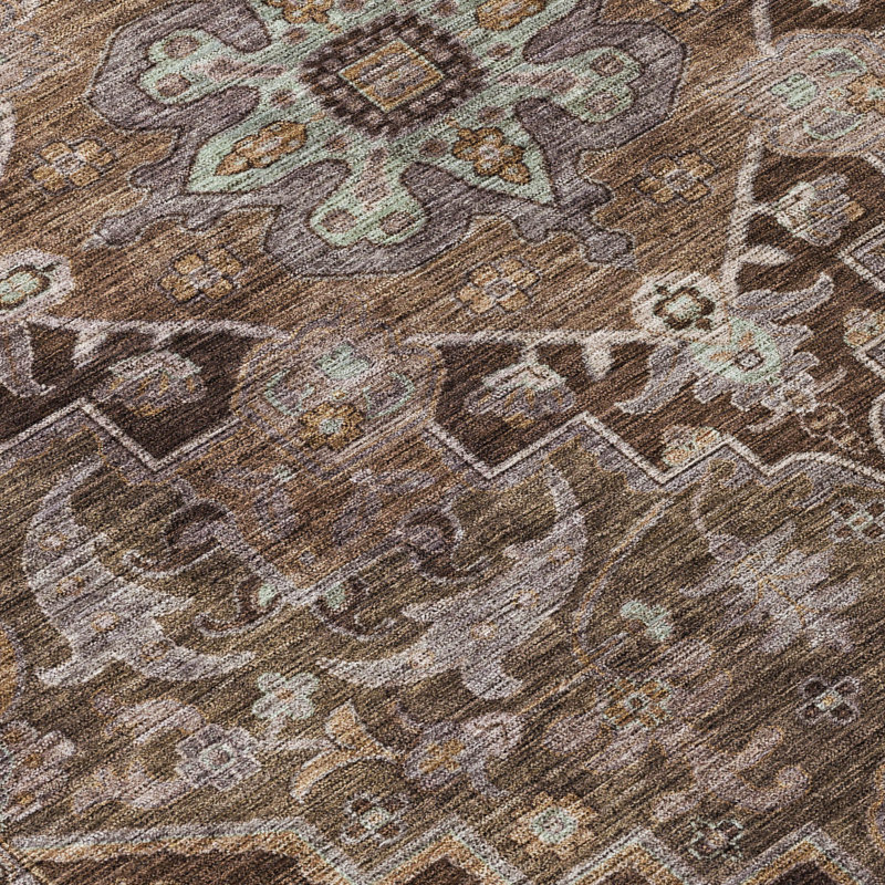 Tapis intérieur / extérieur lavable à la machine Arline ACN2165 Global, Rectangle 9 pi x 12 pi