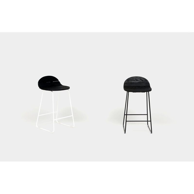 Ligeti Outdoor Bar Stool, Matte Black Powder Coat, Counter Stool (26" Seat Height)