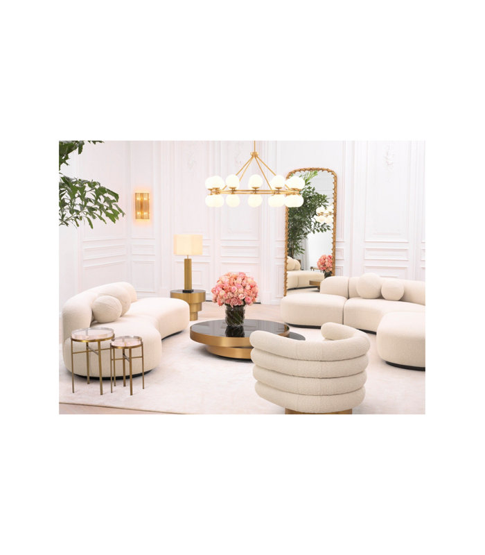 Maguire Swivel Barrel Chair, Cream Polyester Blend