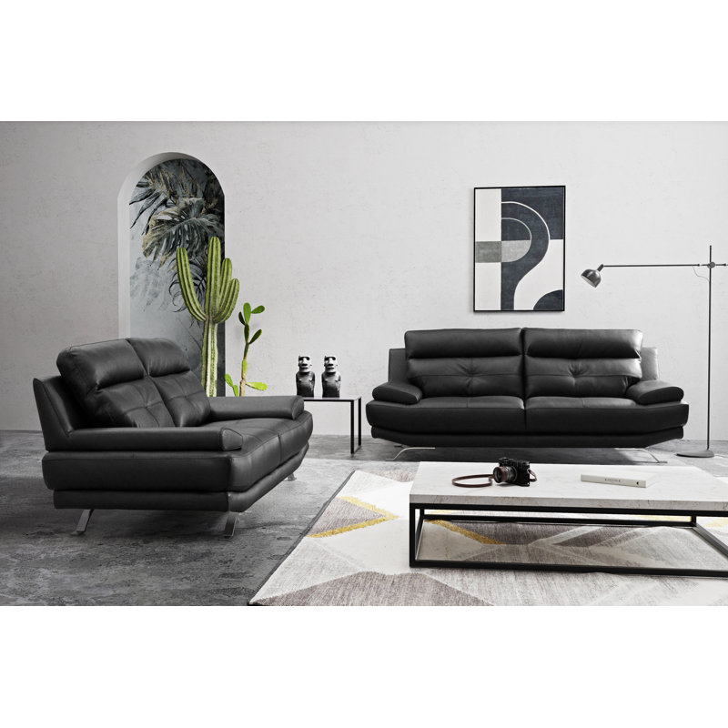 London 2 Seater Sofa Wider Seat Width, Black