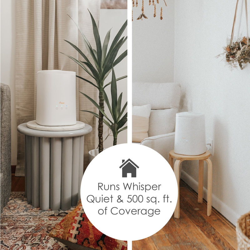 1.2 Gallon White Ultrasonic Cool Mist Tabletop Humidifier with Night Light