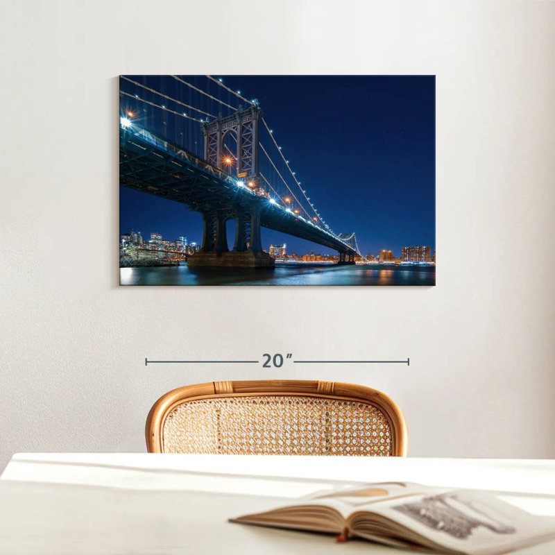 Lilie NYC Bridge At Night, H 16 po x l 24 po