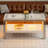Mirrored 2 Tiers Coffee Table With Led, Rectangle Silver Living Room Table With Crushed Diamond And Stainless Steel Legs-1929269106