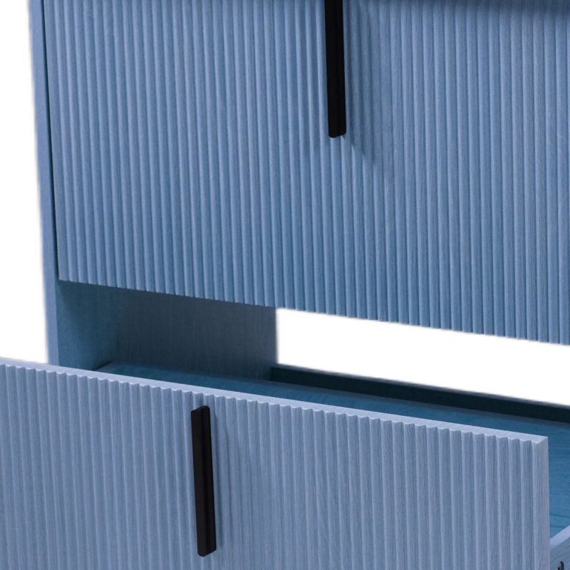 2-Drawers 30" Bathroom Vanity With Ceramic Sink, Blue