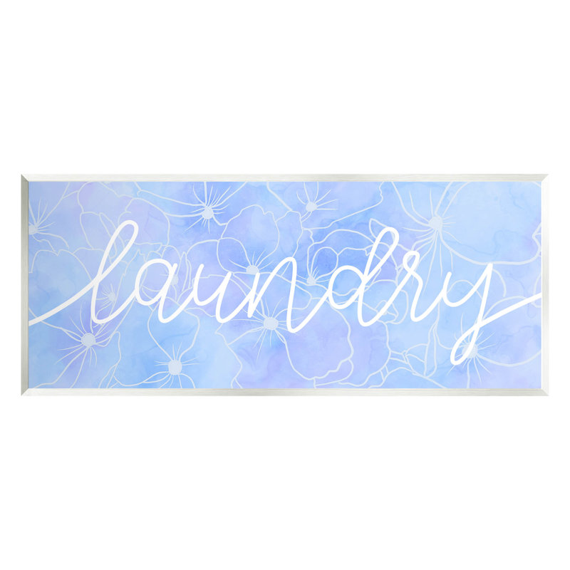 "Blue Laundry", art mural sur toile par Lil 'Rue, L 17 po x H 7 po, Unframed