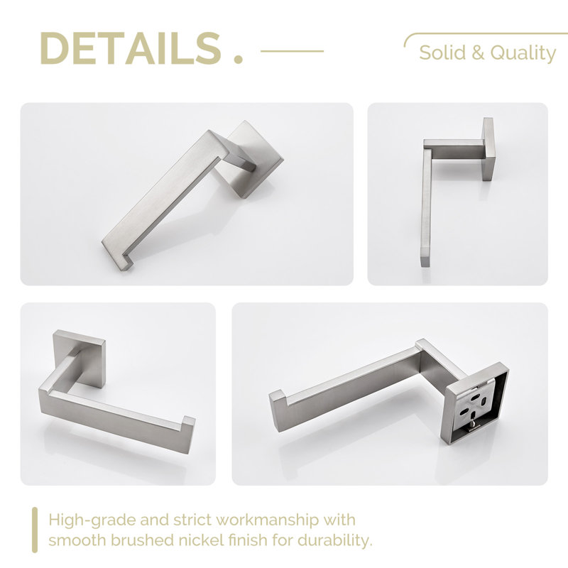 Wall Mounted Toilet Paper Holder, Brushed Nickel