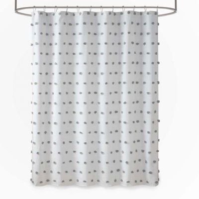 Cotton Jacquard Pom Pom Shower Curtain 1Pcs