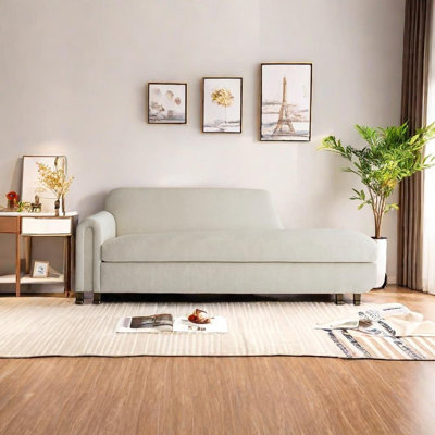 Breathable Fabric Chaise Longue with Metal Legs
