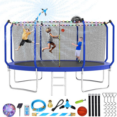 Sapphome Round Backyard Trampoline with Safety Enclosure
