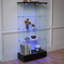 Vitrine moderne en verre avec 2 grands tiroirs, assemblage rapide, lumières DEL et 4 tablettes pour le salon et la chambre à coucher-1469304069