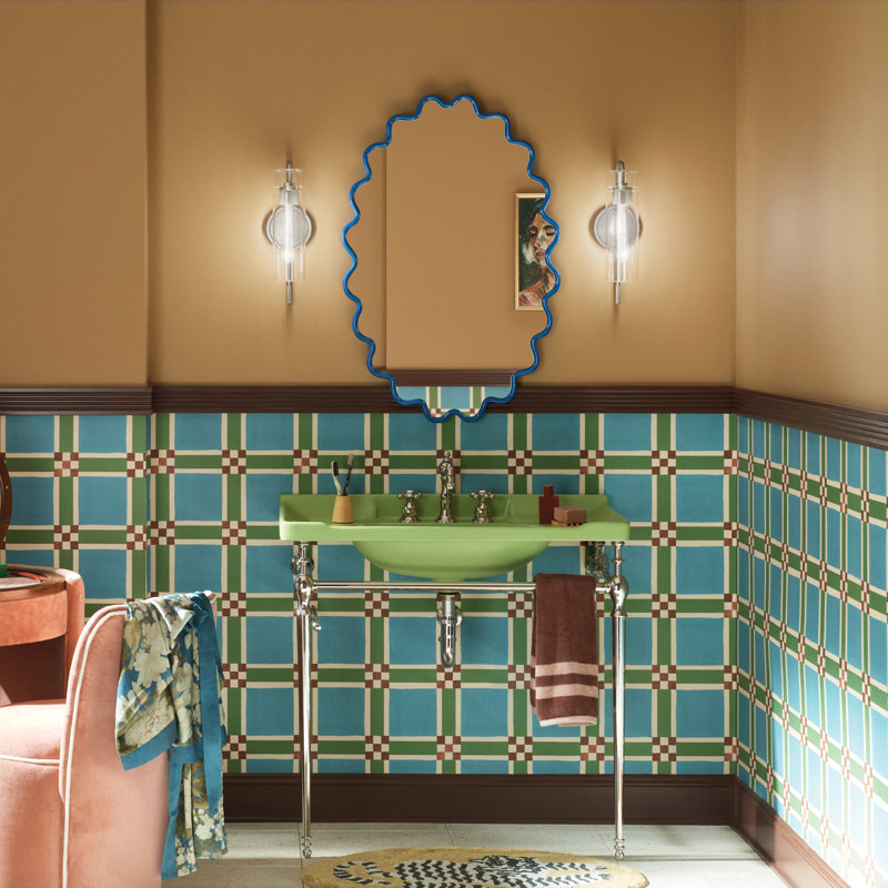 Éclairage pour salle de bain 3 lumières avec verre transparent en nickel brossé Niccol 24 po, Nickel brossé, 3