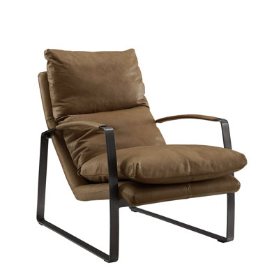 Zawacki 25.5" W Genuine Leather Lounge Armchair