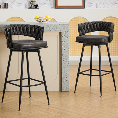 Tooborac Swivel Yes Upholstered Bar Stool