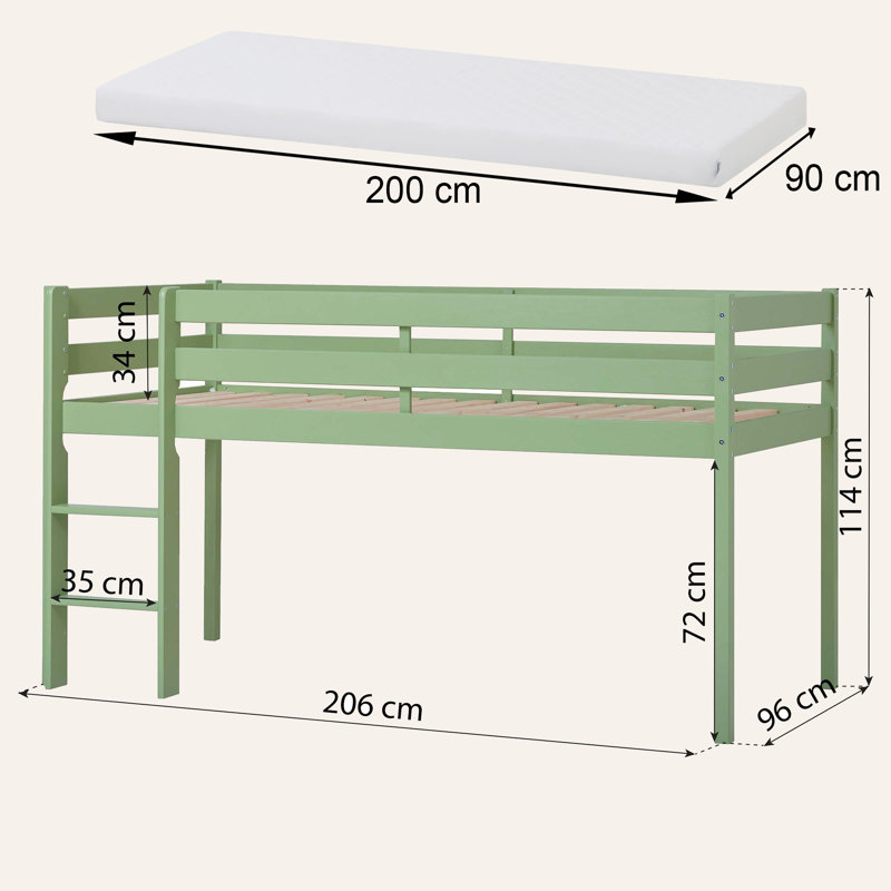 ECO Comfort Mid Sleepers, European Single (90 x 200cm), Green