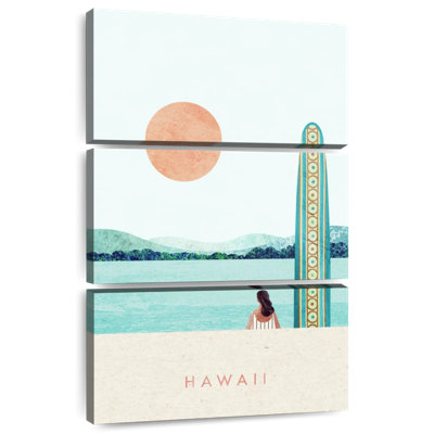 Affiche de voyage Masam Hawaii Surf Vintage