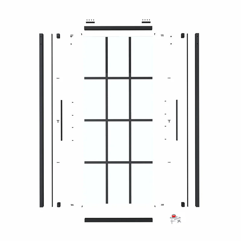 Porte de grange en verre transparent sans trousse de quincaillerie d'installation, 30 po x 84 po