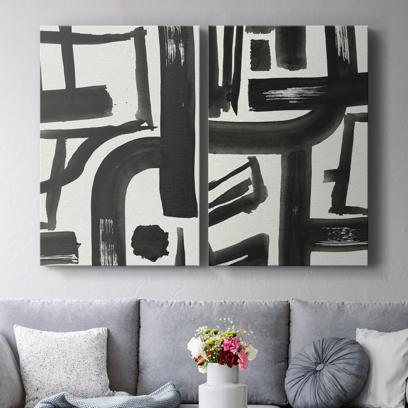 Toile tendue Inkwell Intersect I-Premium Gallery - prête à être accrochée, H 27 po x l 36 po