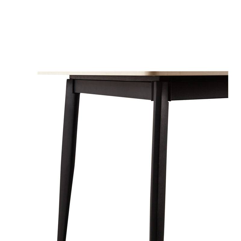 Table de cuisine rectangulaire blanche avec plateau en porcelaine et pieds en métal, pieds de salle à manger modernes pour 4 à 6 personnes